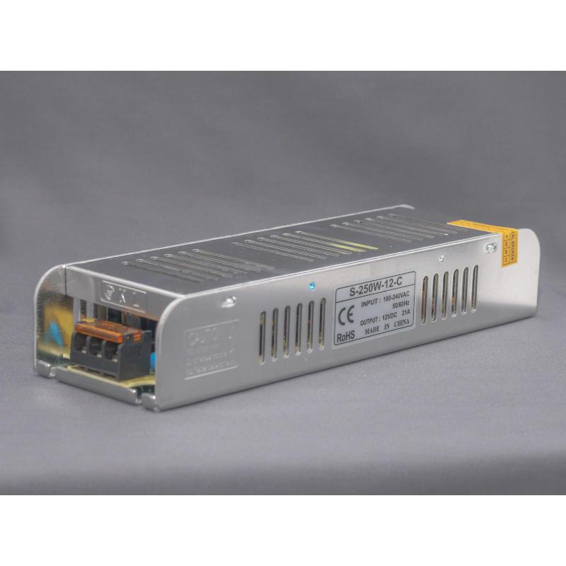 AURA-LIGHT Napajanje za LED trake LU10-0250, 250W, 12V, IP20, 22.3 x 6.9 x 4 cm