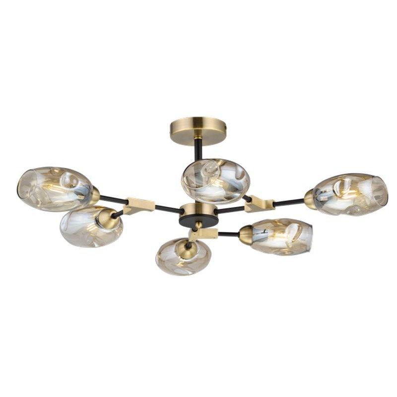 AURA-LIGHT Luster 6xE14, 6013/6, Mesing-crni