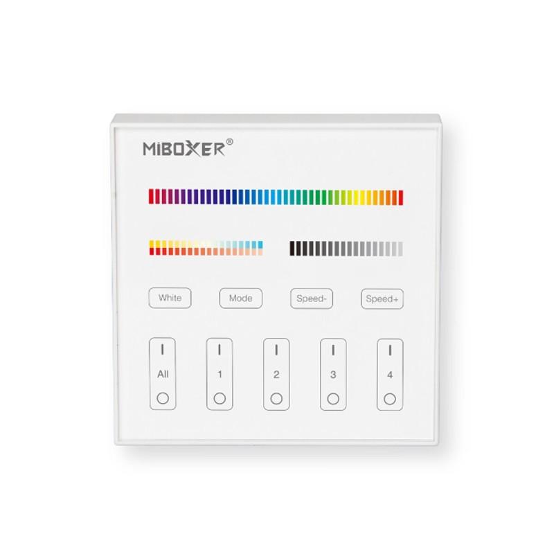 MIBOXER Zidni kontroler za LED svetlo RGB CCT B4, 9 funkcija, 4 zone, 2.4GHz