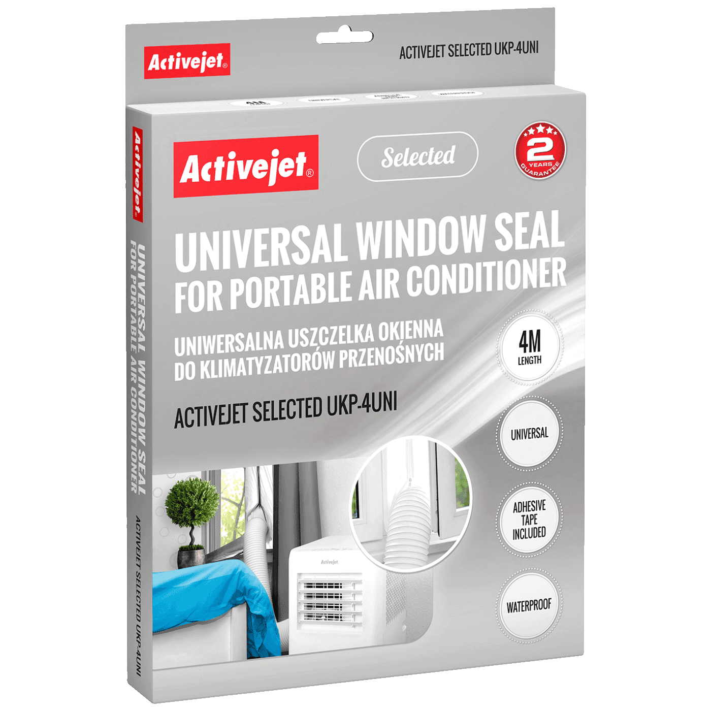 ACTIVEЈET Izolacija prozora za mobilnu klimu, dužina 4 m, Bela