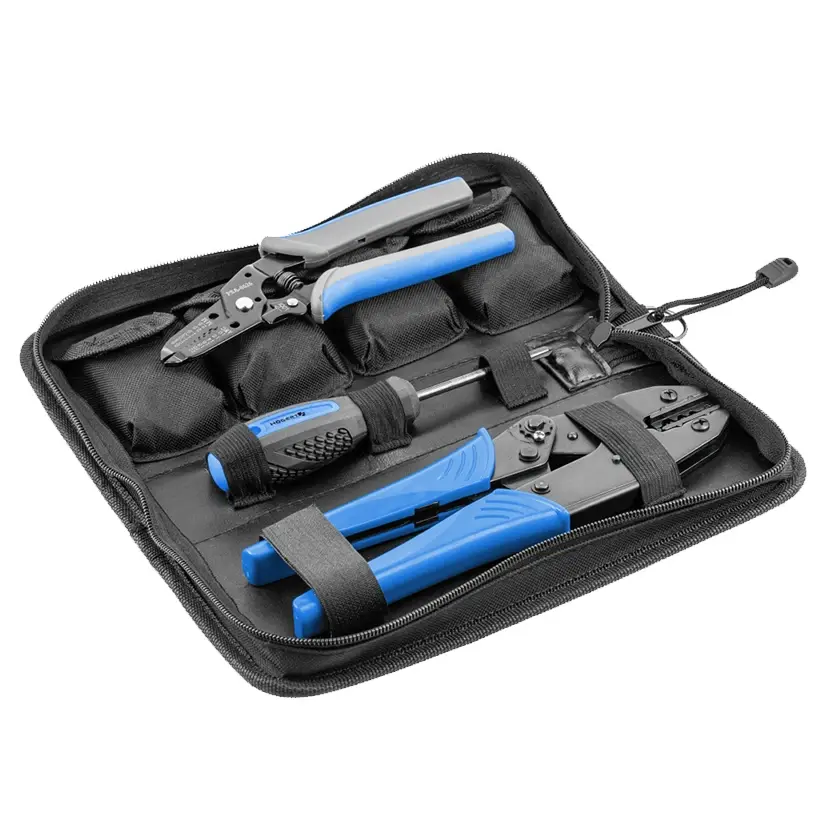 HÖGERT Krimp klešta sa izmenjivim nastavcima u Etui-u, 6 nastavaka