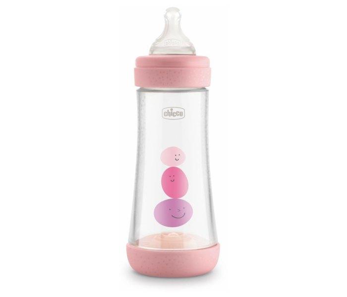 Chicco Plastična flašica za bebe Perfect 5, 4m+, 300ml, Roze