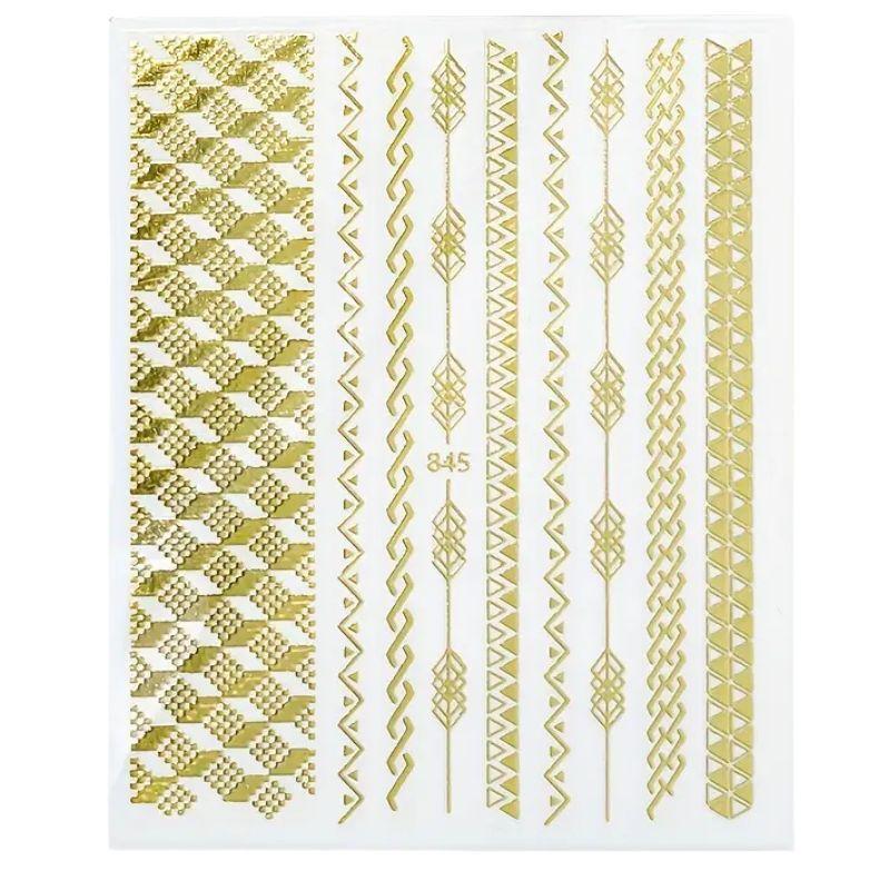 LK Nalepnice za nokte JO-845, Zlatne boje