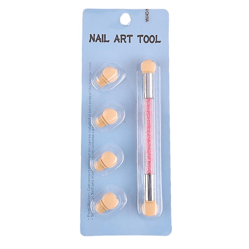 LK Set dvostrani aplikator za nokte, 6 nastavaka, Roze