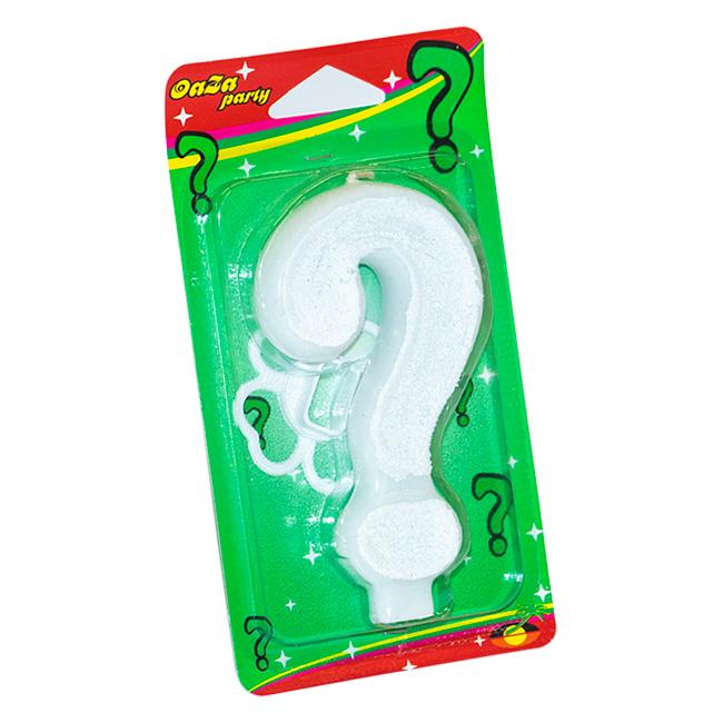 Oaza party Rođendanska svećica Znak pitanja, Bela