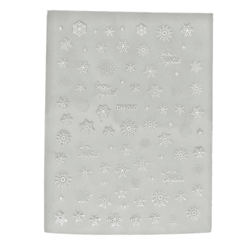 LK Nalepnice za nokte DH-060, Snow crystal, Bele