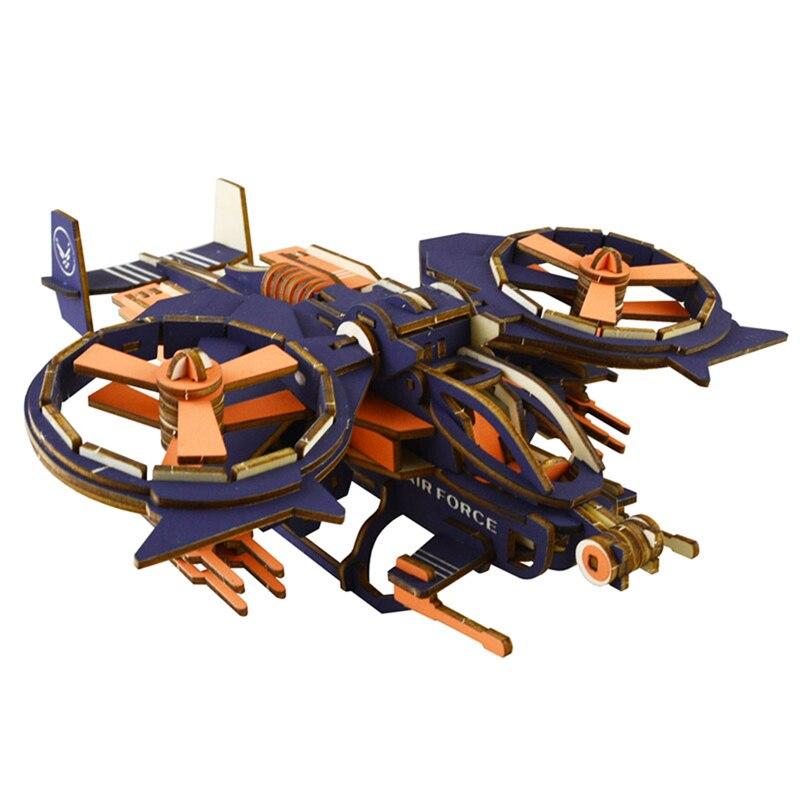 Slagalica Gunship letilica, 3D, Drvena, Plava