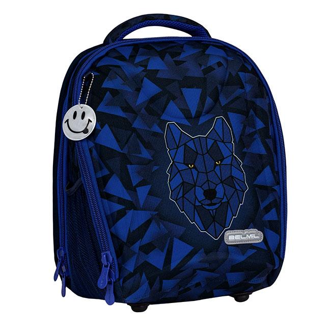 Belmil Školski ranac za dečake Wolf mosaic 338-82, Plavi