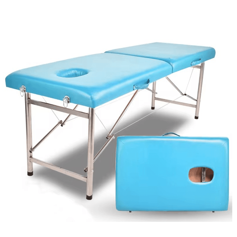 LK Sklopivi dvodelni krevet za masažu sa aluminijumskim postoljem, Plavi