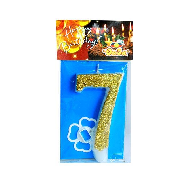 Oaza party Rođendanska svećica Mega broj 7, Zlatne boje