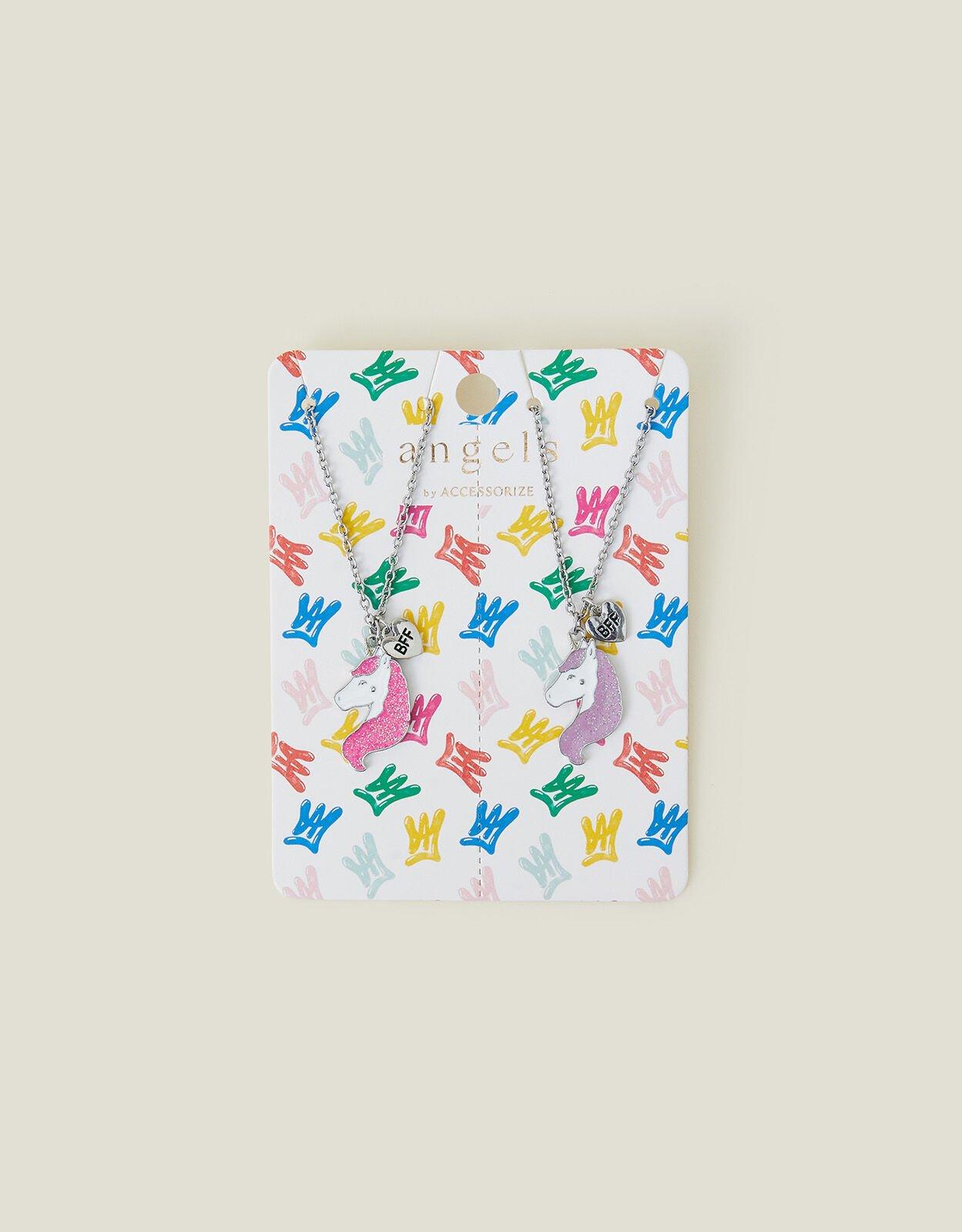 Monsoon Set ogrlica zza devojčice BFF Unicorn, 2 komada, Šareni