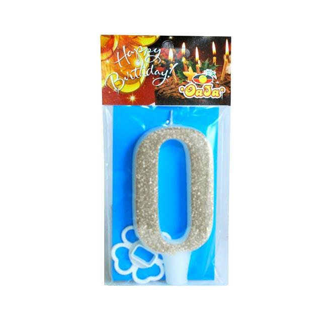 Oaza party Rođendanska svećica Mega broj 0, Srebrne boje