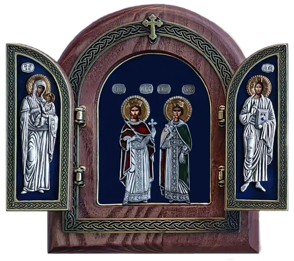 Triptih Sveti Car Konstantin i Carica Jelena, 220x255x32mm
