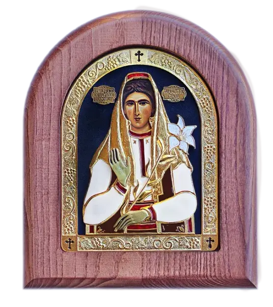 Ikona u drvetu Prepodobna Anastasija Majka Svetog Vasilija, 170x205x22mm