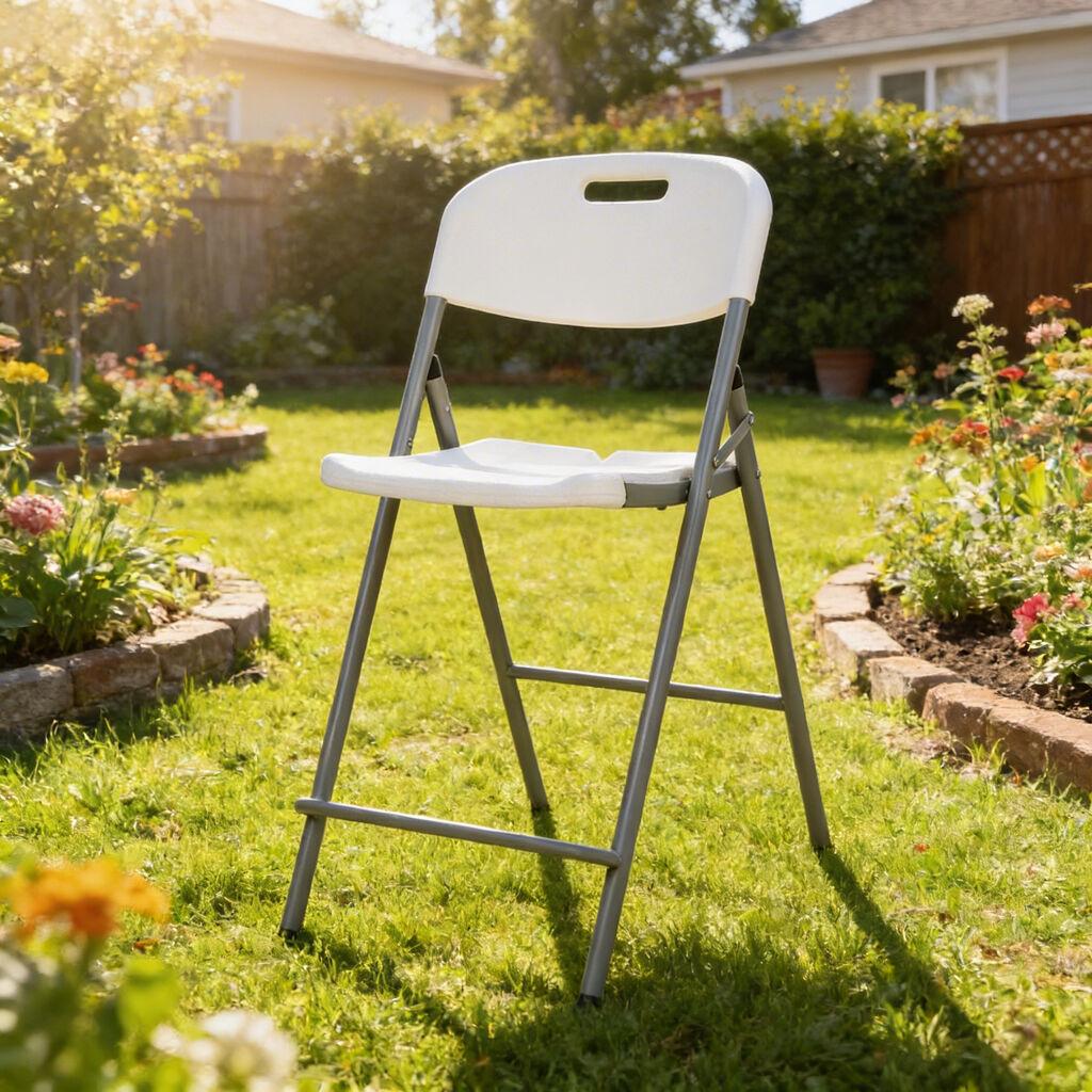 eHomeGarden Sklopiva baštenska stolica, 46x70x110cm, Bela