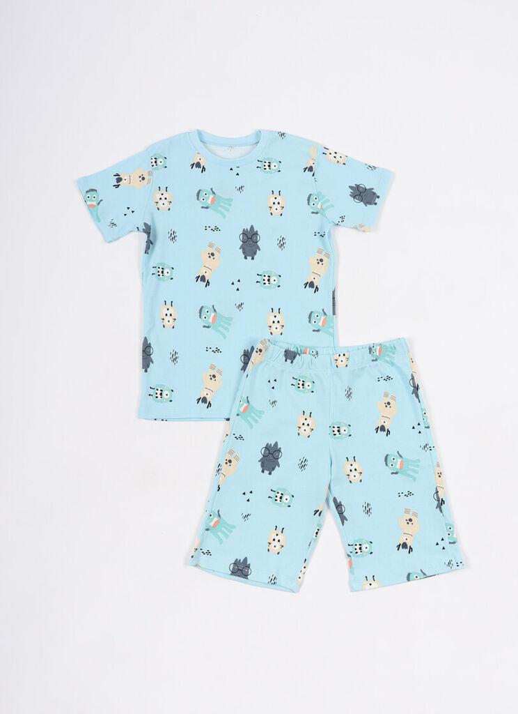 Jasmil Pidžama za dečake kratkih rukava, Svetloplava