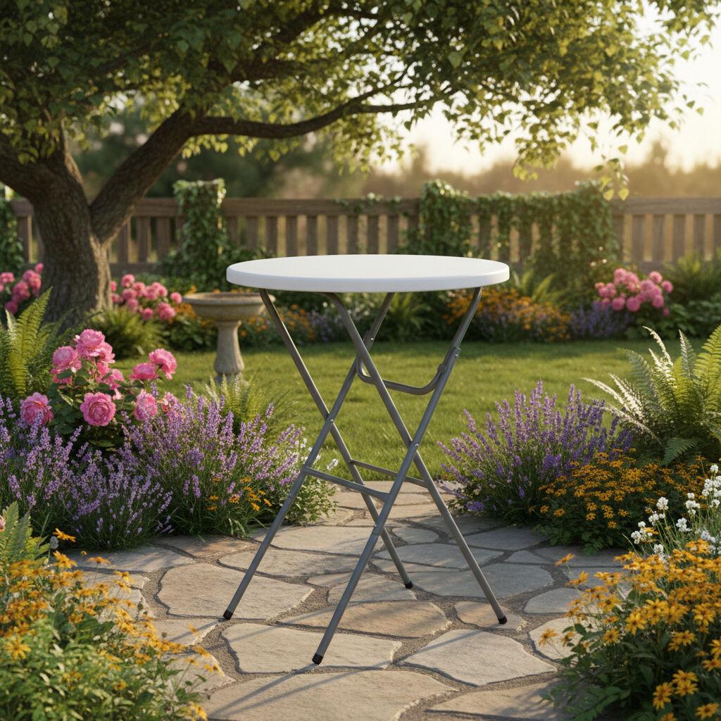 eHomeGarden Sklopivi baštenski sto, 80x110cm, Beli