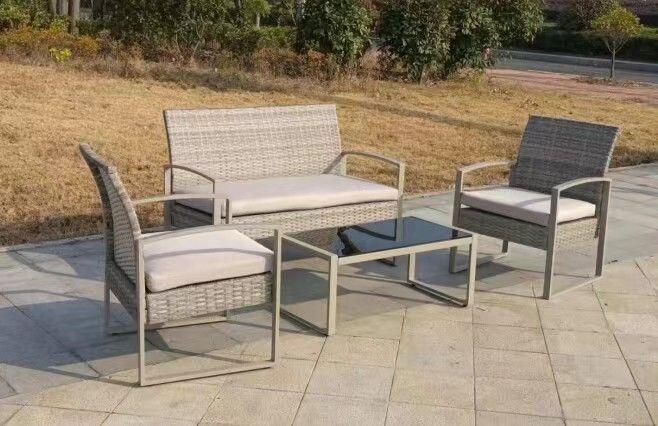 Baštenski set, Dvosed, 2 fotelje i sto, Bež