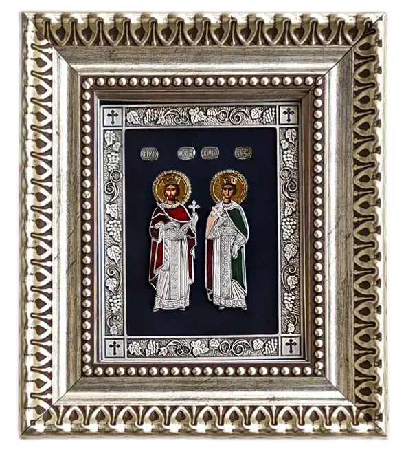Ikona u ramu Sveti Car Konstantin i Carica Jelena, 220x255x32mm