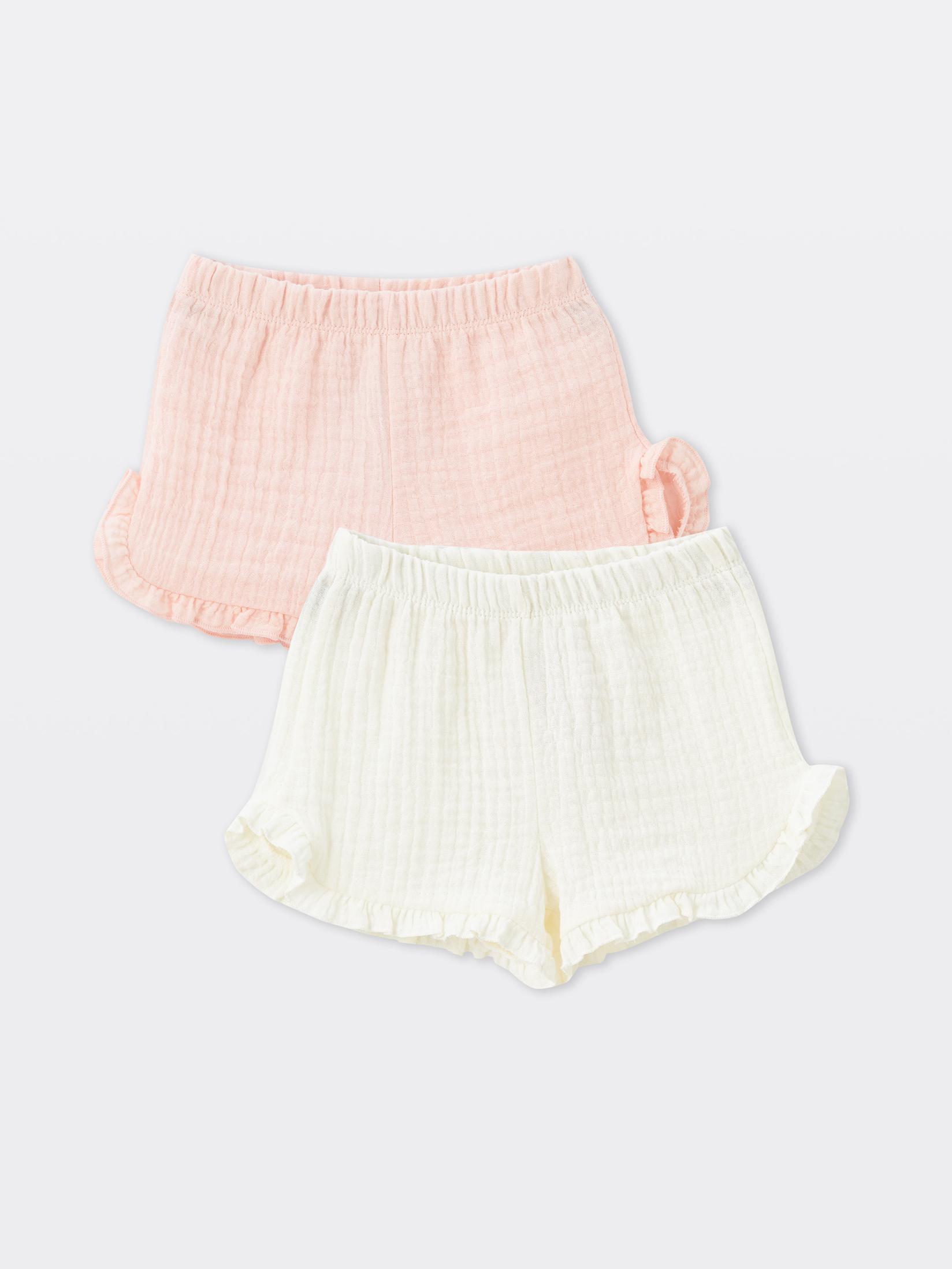 LC Waikiki Set šorceva da devojčice S45871Z1-FDL, 2 Komada, Roze-Beli