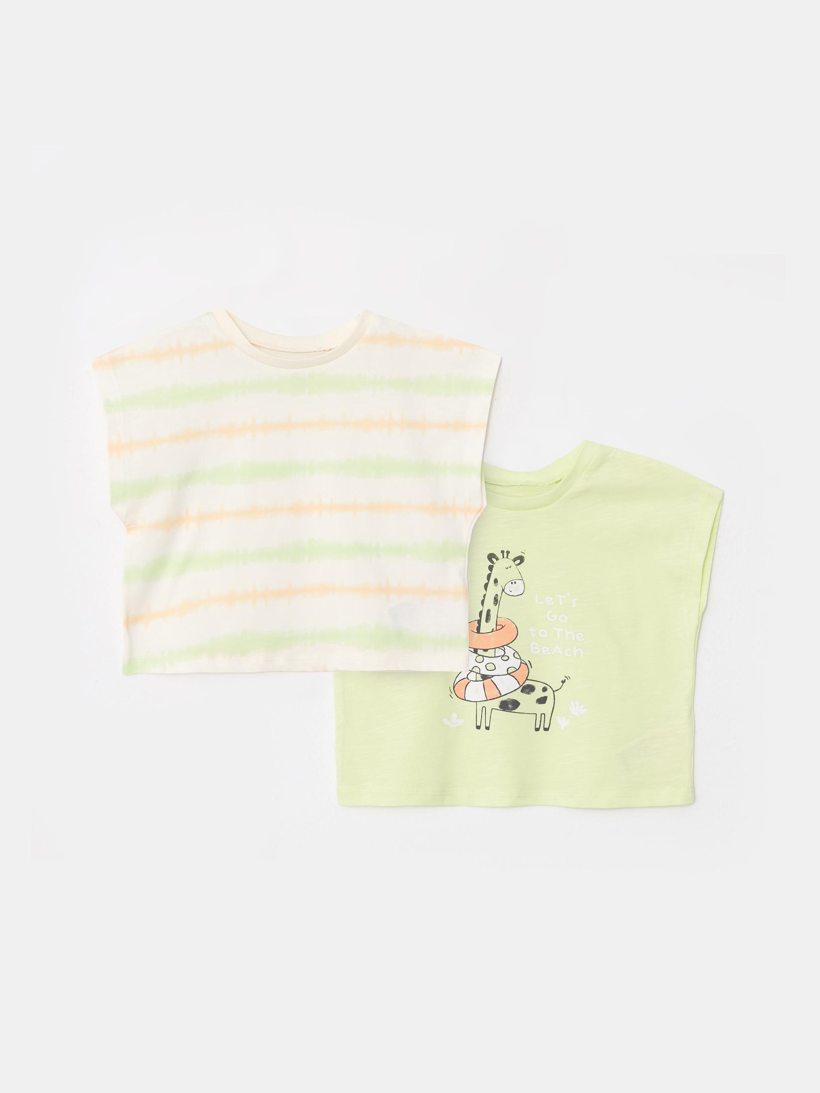 LC Waikiki Majice za dečake S2AU79Z1-SB8, 2 Komada, Svetlozelene