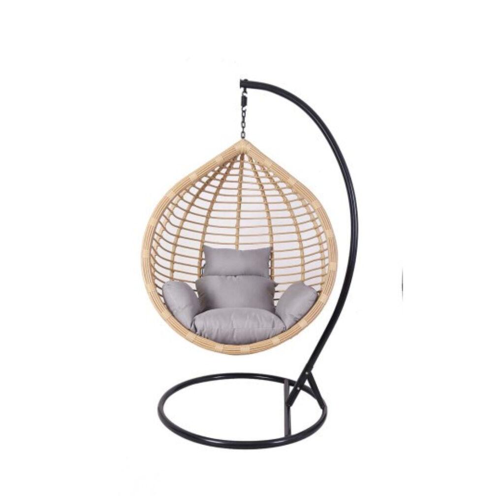 eHomeGarden Viseća ljuljaška jaje, korpa 120 x 10 cm, Krem
