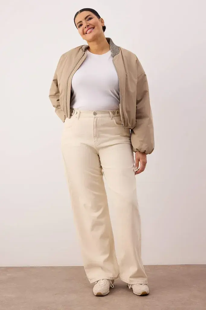 Trendyol Curve Ženske pantalone Tbbaw26Ar00018, Krem