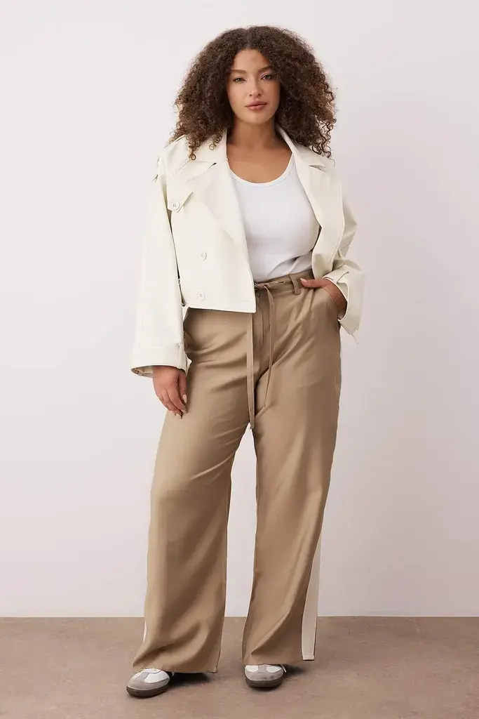 Trendyol Curve Ženske pantalone Tbbaw26Ar00017, Bež