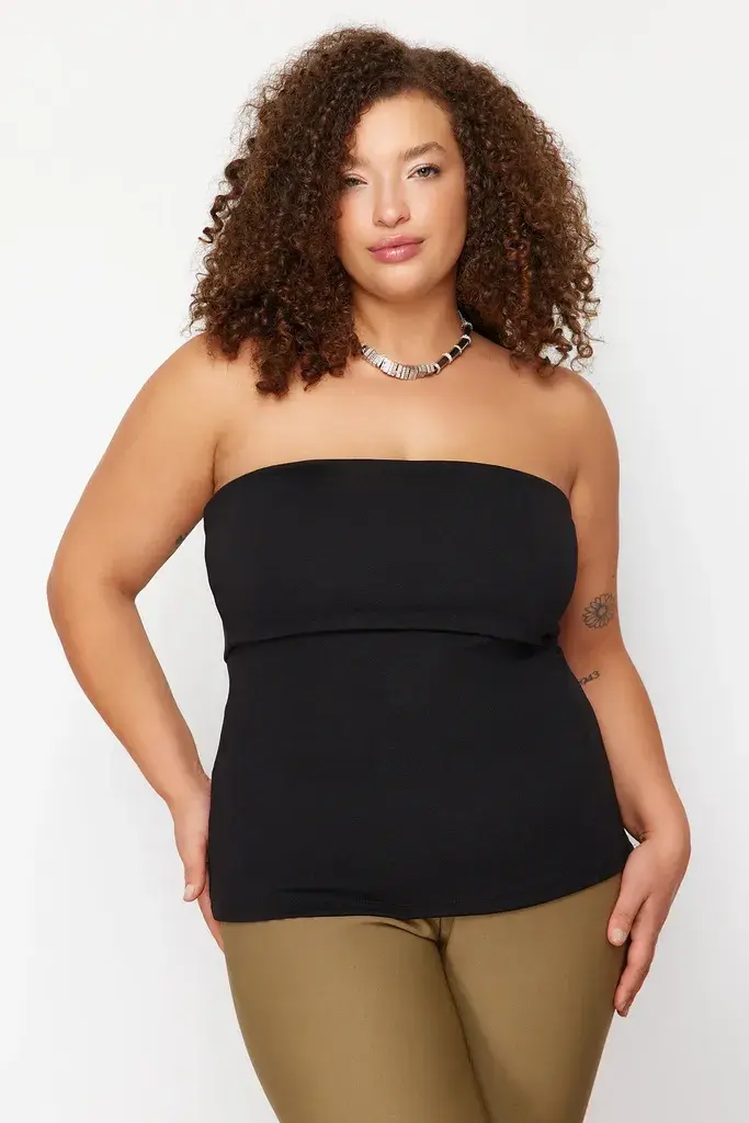 Trendyol Curve Ženska bluza Tbbss24Af00092, Crna
