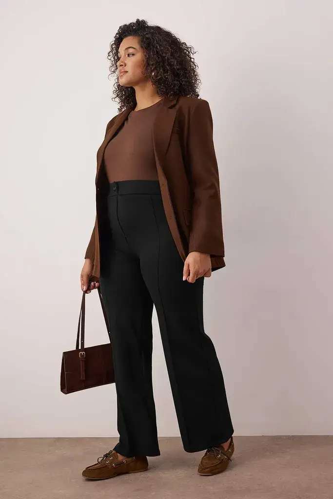Trendyol Curve Ženske pantalone Tbbaw26Ar00029, Crne