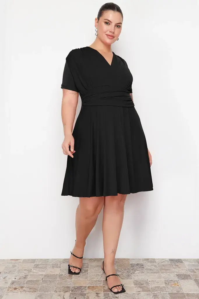 Trendyol Curve Ženska haljina Tbbss24Ah00174, Crna