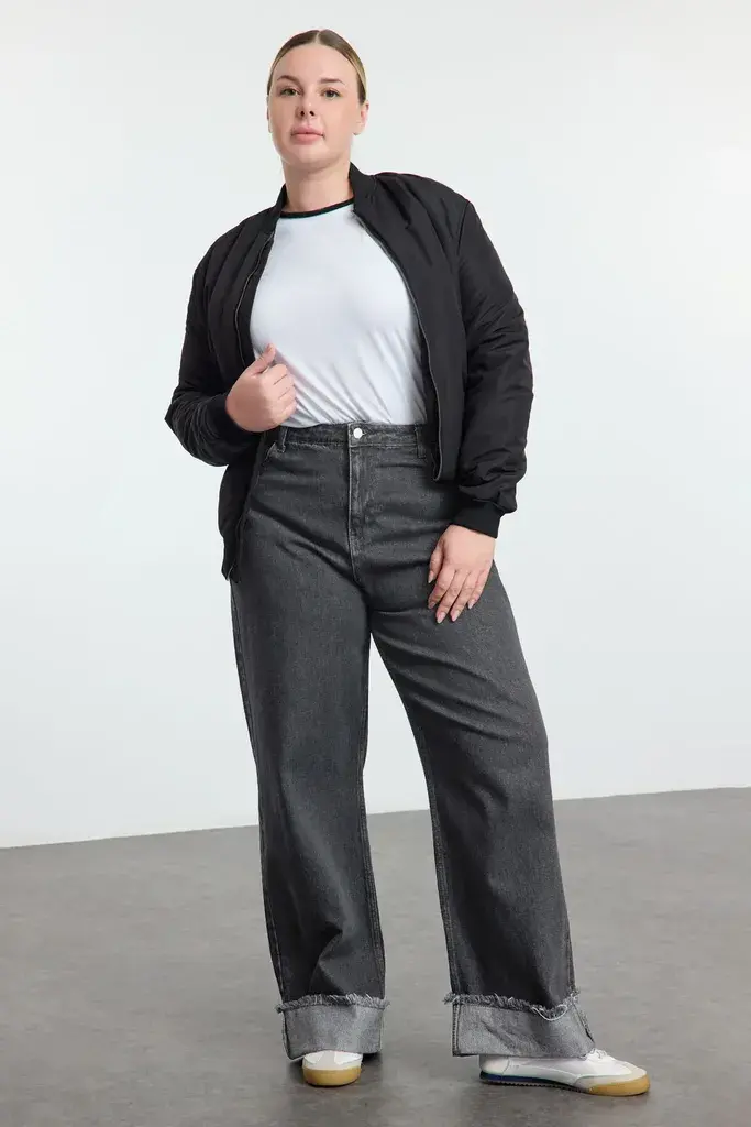 Trendyol Curve Ženske farmerke Tbbss23Cj00002, Sive