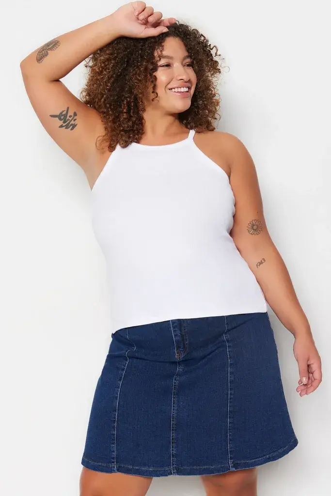 Trendyol Curve Ženska majica TBBSS23CV00000, Bela