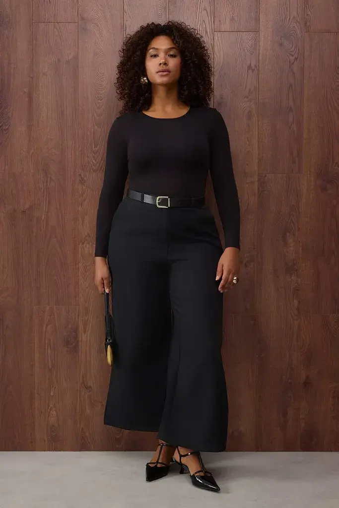 Trendyol Curve Ženske pantalone Tbbaw26Ar00001, Crne