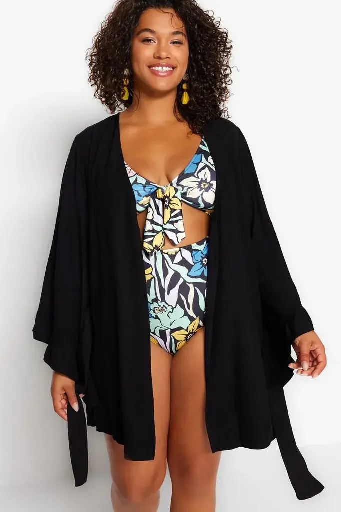 Trendyol Curve Ženski kimono Tbbss23De00001, Crni