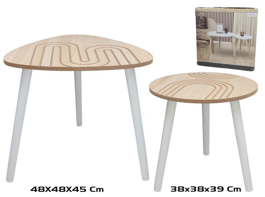 Set 2 stočića Line, 48x48x45cm, Smeđi