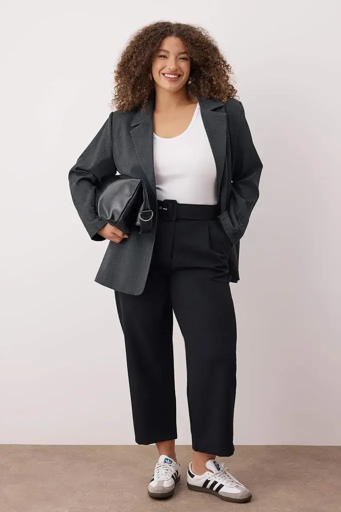 Trendyol Curve Ženske pantalone Tbbaw26Ar00020, Crne