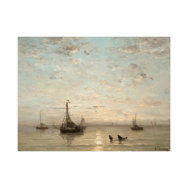 Canvas Slika na platnu Fishing Boats At Sunset, Hendrik Willem Mesdag, 60 x 45 cm