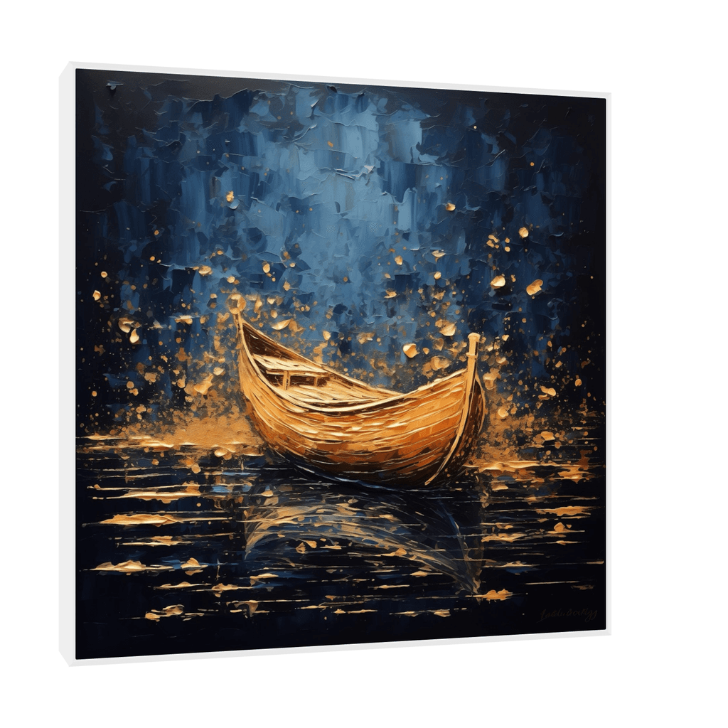 Canvas Slika na platnu Brod na pučini 3, 140x140 cm, Sa ramom, Bela