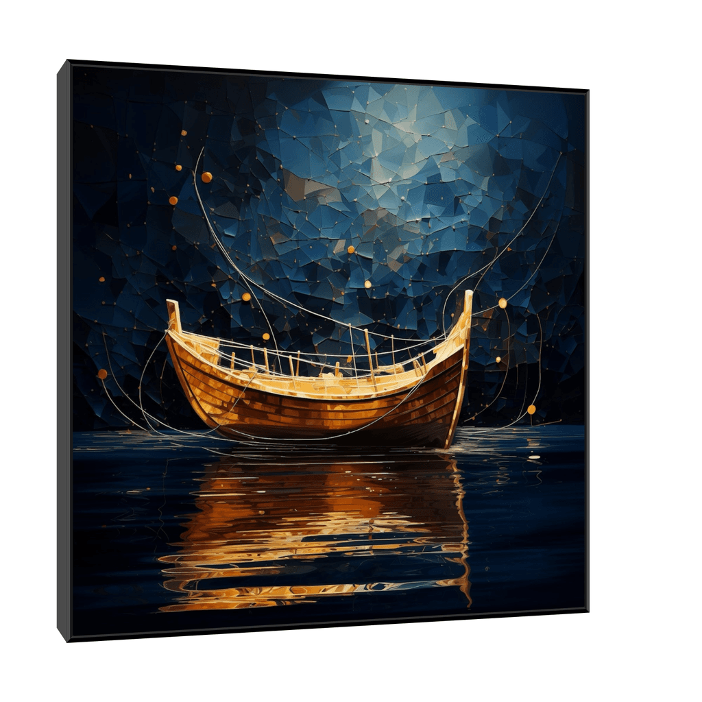 Canvas Slika na platnu Brod na pučini 2, 120x120 cm, Sa ramom, Crna