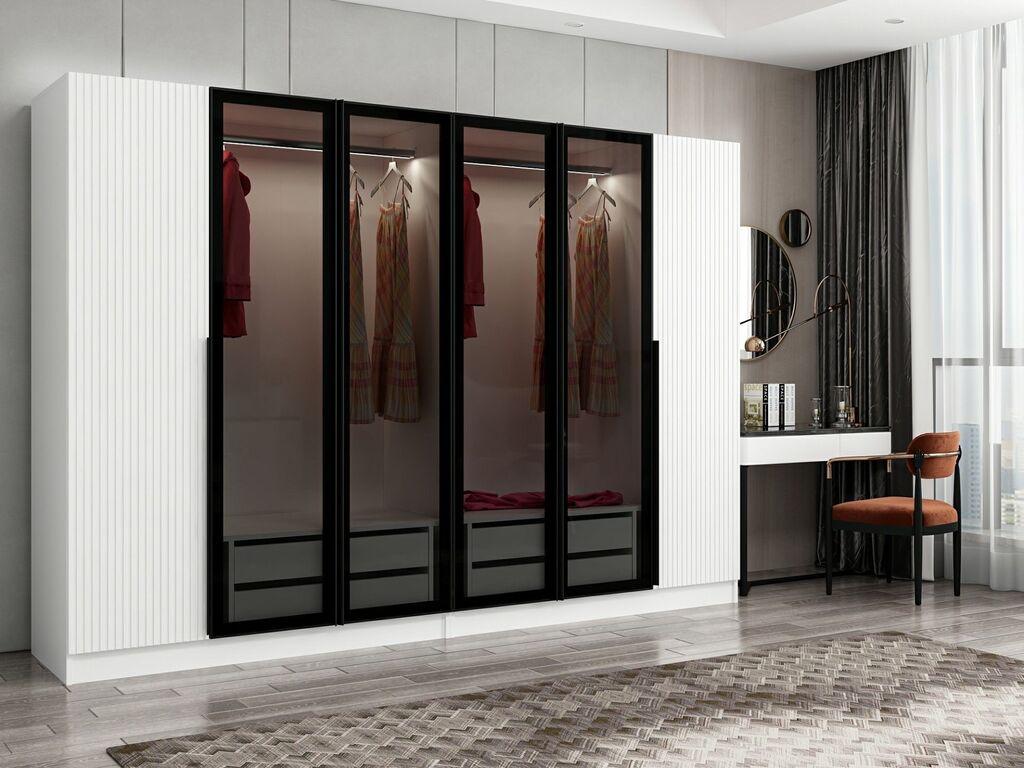 Hanah Home Garderober Kale Plus-7813, 270x210x52 cm, Crno-beli