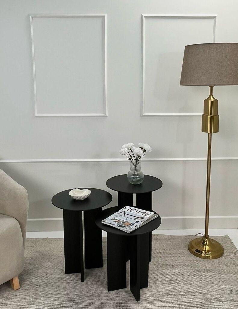 Hanah Home Set klub stolova Leo, 2 komada, Crni