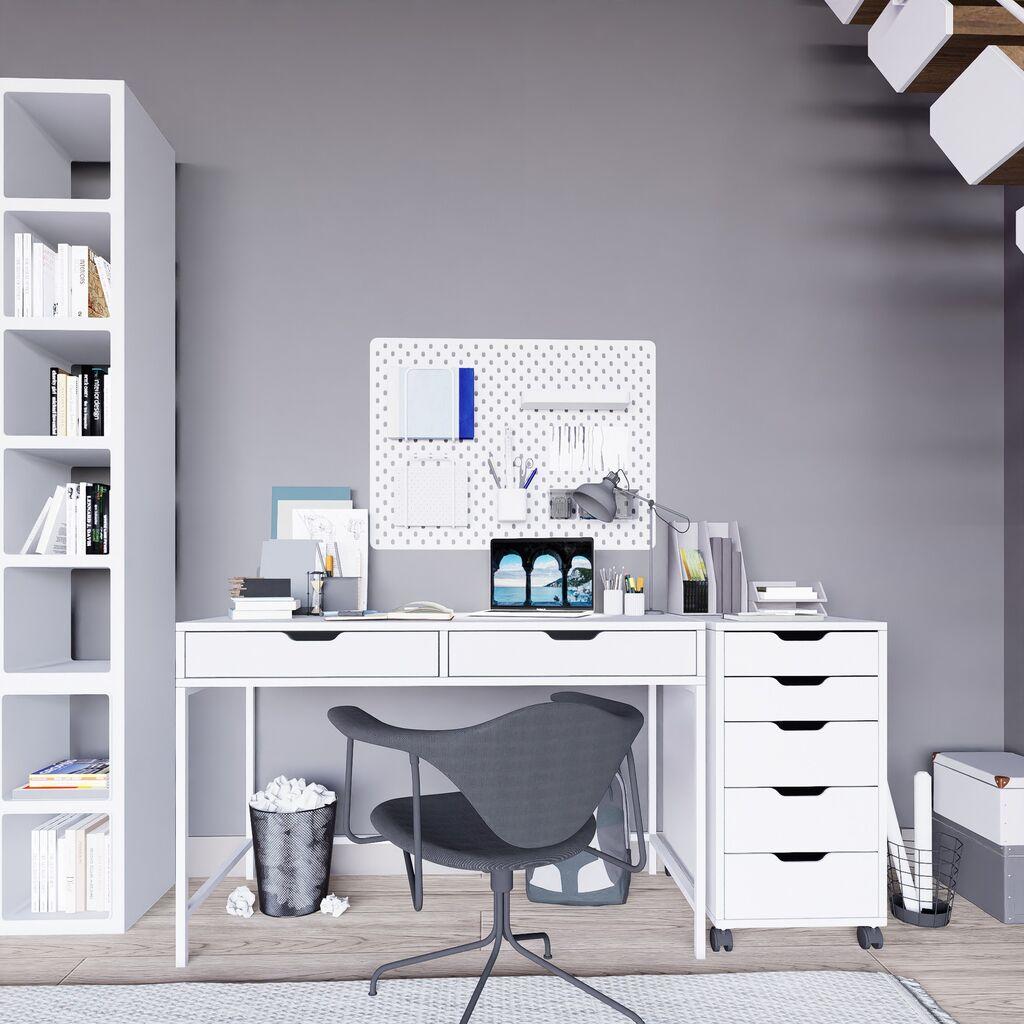 Hanah Home Radni sto Duru Set 1600-49, 120x77,4x55 cm, Beli