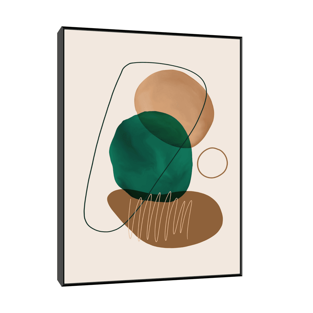 Canvas Slika na platnu Ples linija i blokova II, 30x40 cm, Sa ramom, Crna