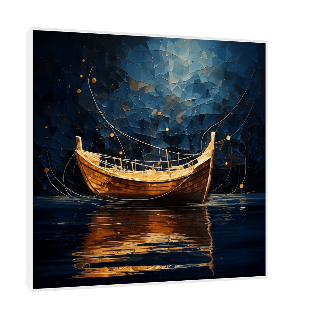 Canvas Slika na platnu Brod na pučini 2, 80x80 cm, Sa ramom, Bela
