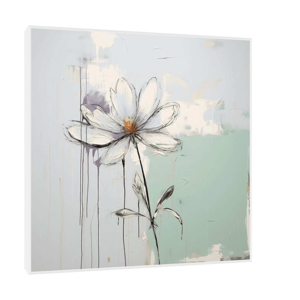 Canvas Slika na platnu Pastelni cvet, 30x30 cm, Sa ramom, Bela