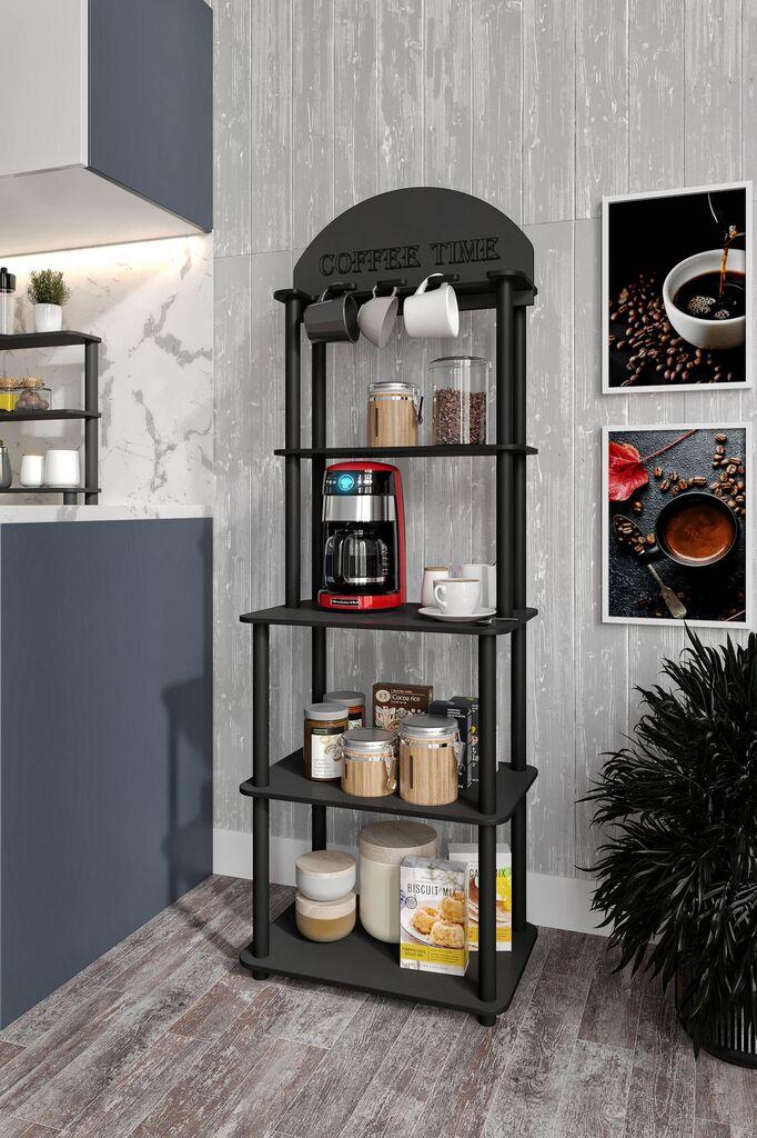 Hanah Home Polica za kafu Lungo, 30x50x140 cm,  Crna