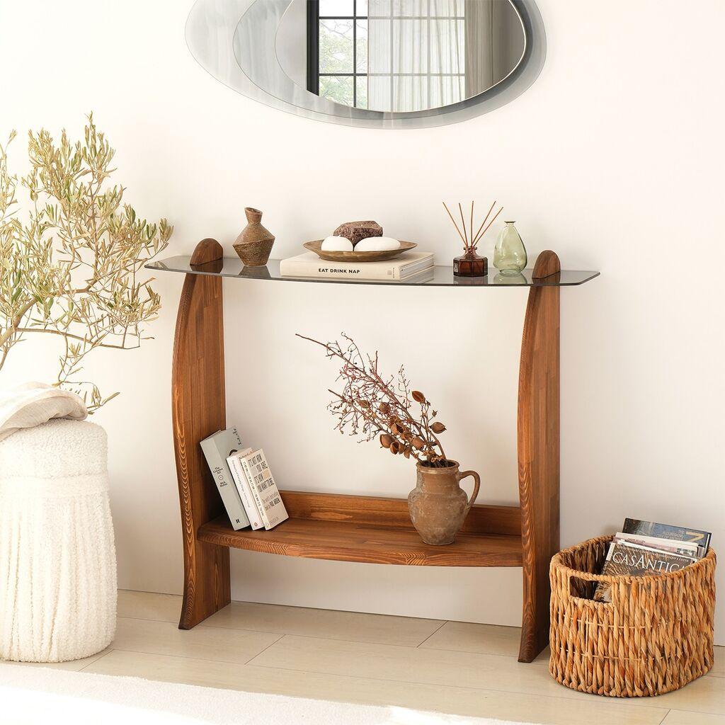 Hanah Home Komoda Surf, 106x90x30 cm, Boje kestena