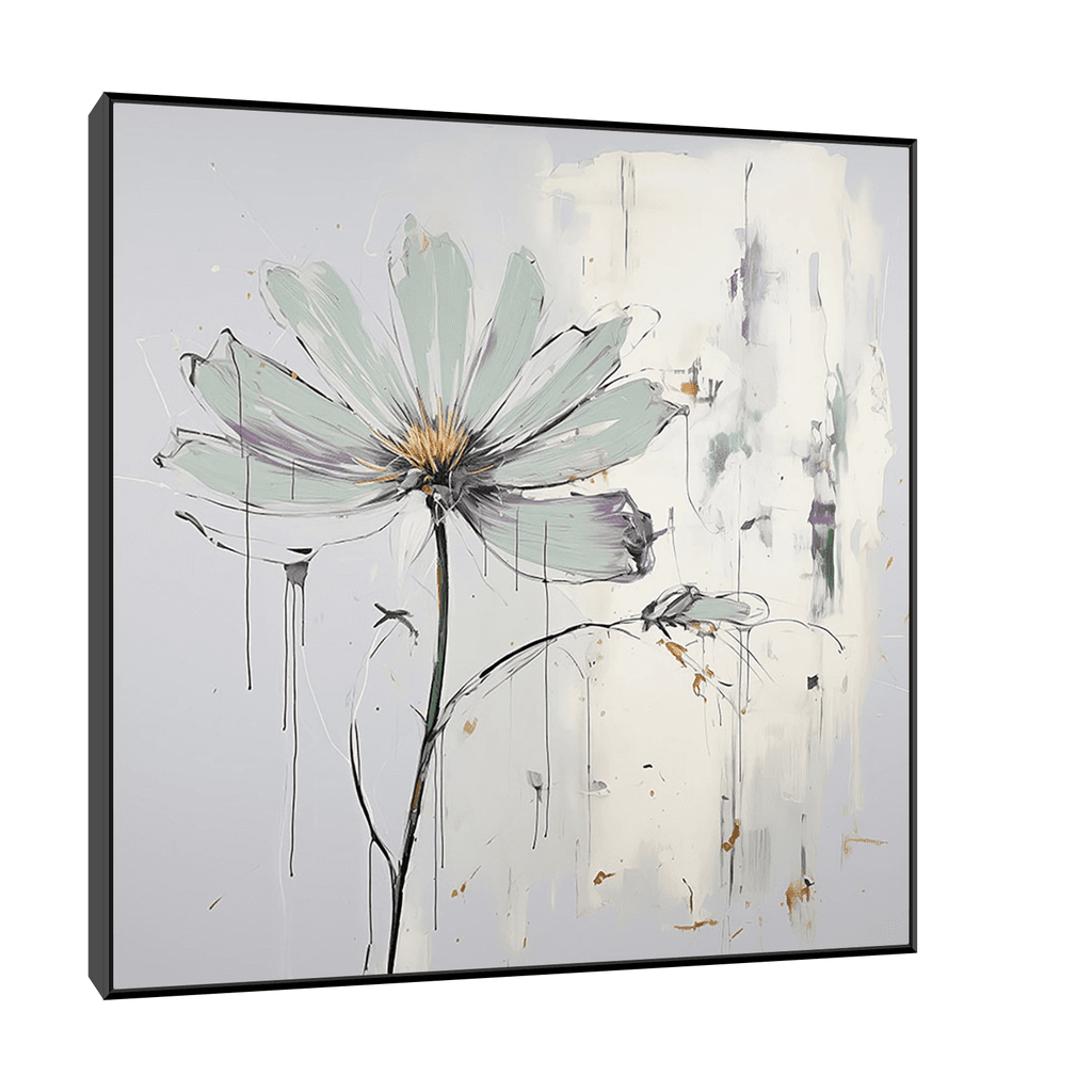 Canvas Slika na platnu Pastelni cvet II, 50x50 cm, Sa ramom, Crna