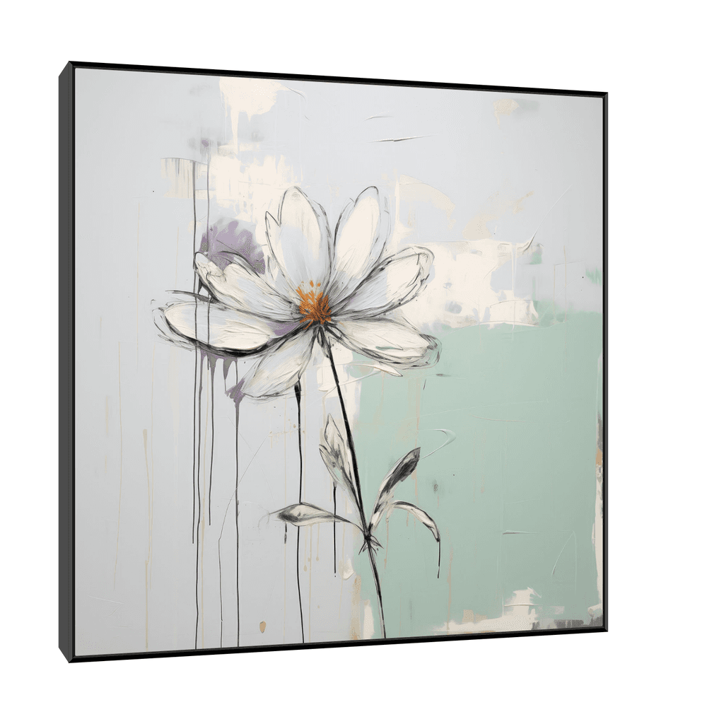 Canvas Slika na platnu Pastelni cvet, 50x50 cm, Sa ramom, Crna